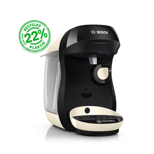 Machine à café multi-boissons Tassimo Happy friendly, TAS107E, OneTouch, Intellibrew, Crème - Veritano Edition
