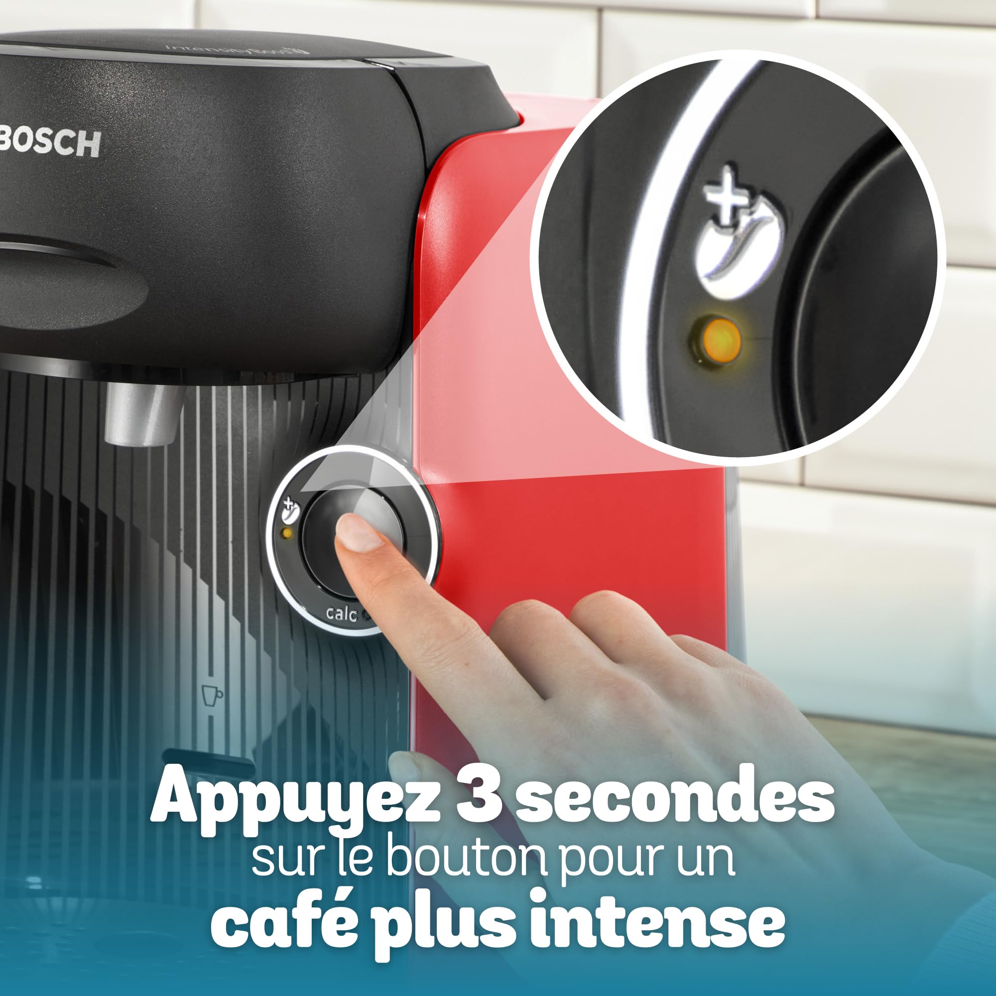 Machine à café Tassimo Finesse friendly,  IntensityBoost, Intellibrew, TAS163E, Rouge - Veritano Edition