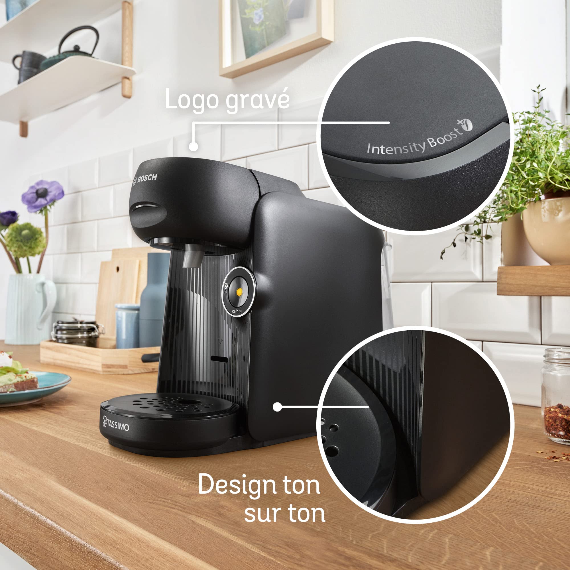 TASSIMO FINESSE machine multi-boissons, fonction IntensityBoost, INTELLIBREW, Noir - Veritano Edition