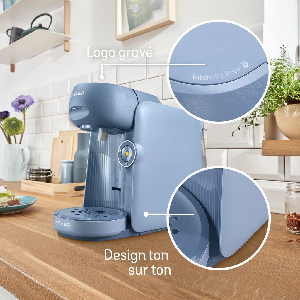 TASSIMO FINESSE machine à café, ntensityBoost, INTELLIBREW™, TAS16B3, bleu lavande - Veritano Edition