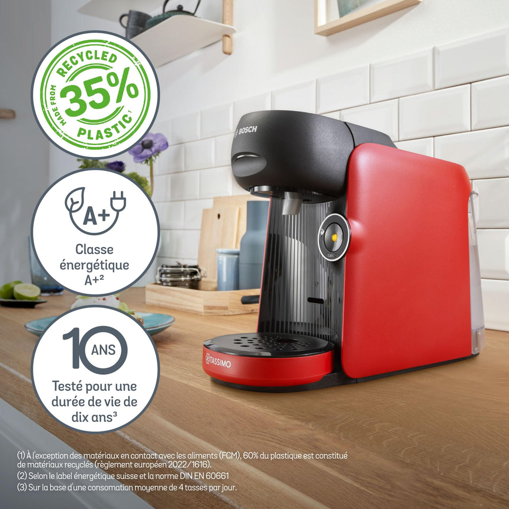 Machine à café Tassimo Finesse friendly,  IntensityBoost, Intellibrew, TAS163E, Rouge - Veritano Edition