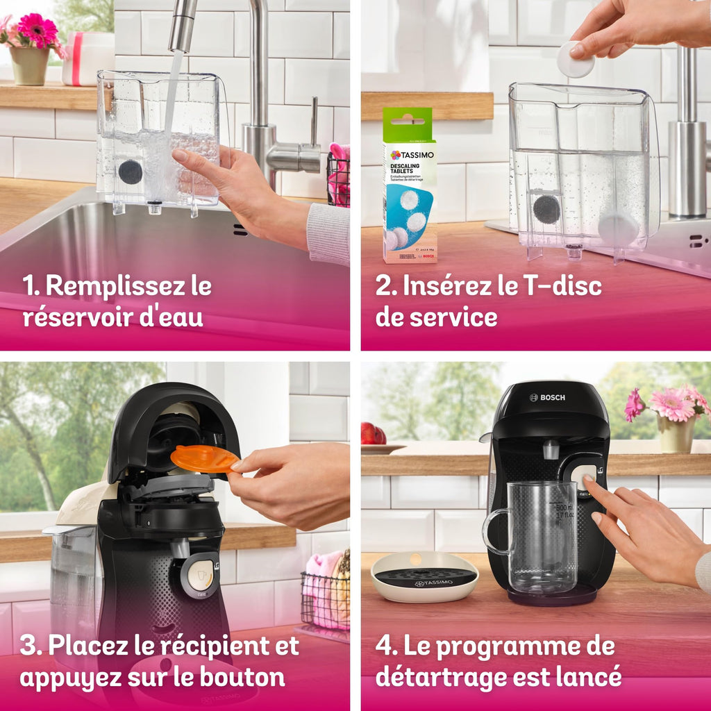 Machine à café multi-boissons Tassimo Happy friendly, TAS107E, OneTouch, Intellibrew, Crème - Veritano Edition