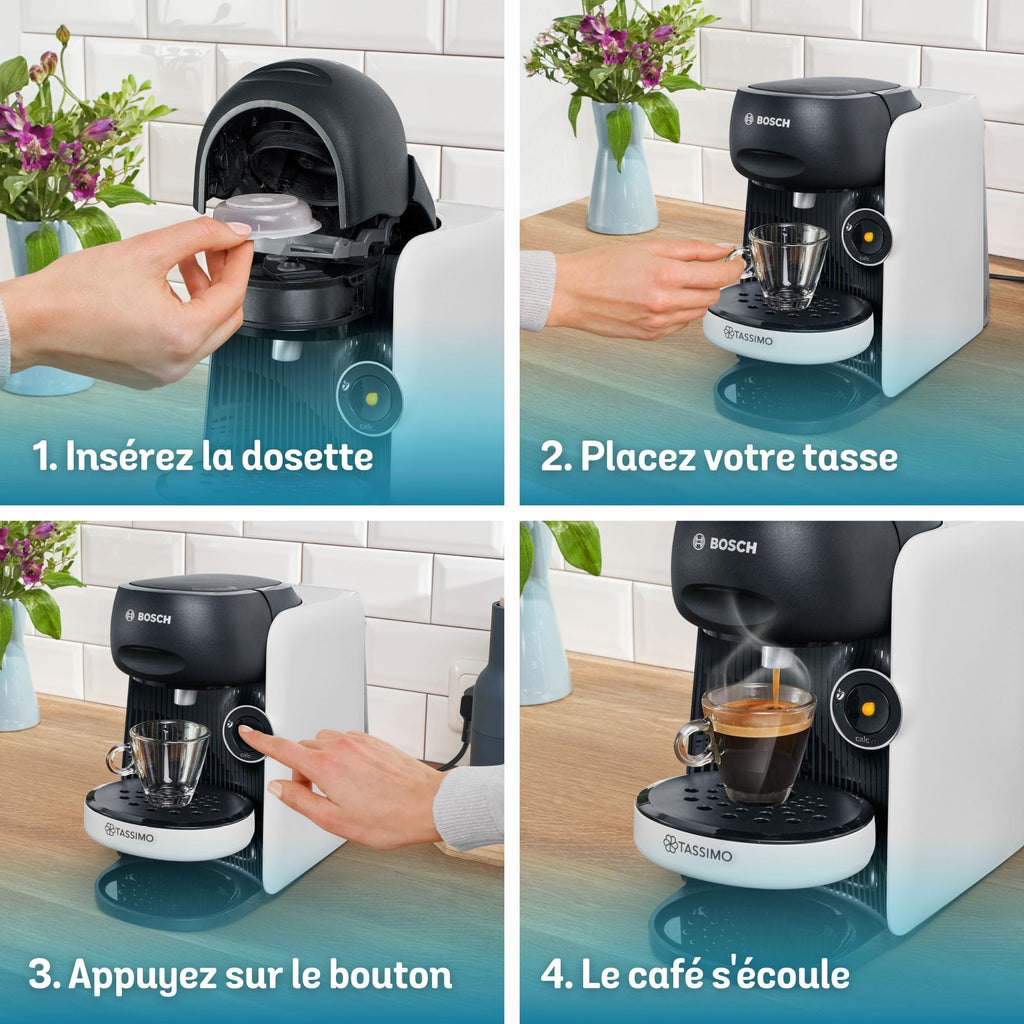 Tassimo Finesse friendly Machine à café Intellibrew, TAS163E, Blanc - Veritano Edition