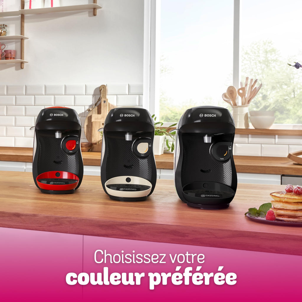 Machine à café multi-boissons Tassimo Happy friendly, TAS107E, OneTouch, Intellibrew, Crème - Veritano Edition