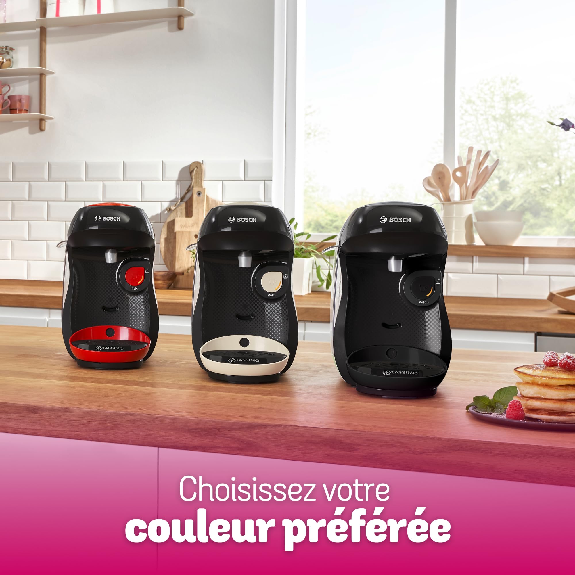 Machine à café multi-boissons Tassimo Happy friendly, TAS107E, OneTouch, Intellibrew, Crème - Veritano Edition