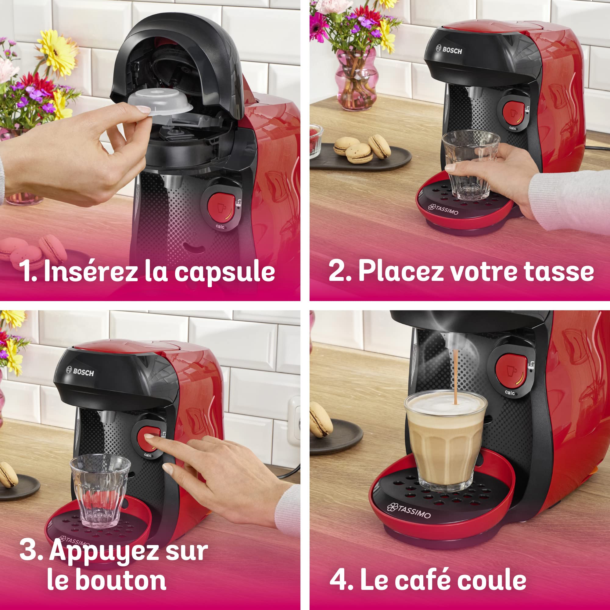 Tassimo Happy – Machine à café à capsules – 1400 W – TAS1003 – Rouge - Veritano Edition