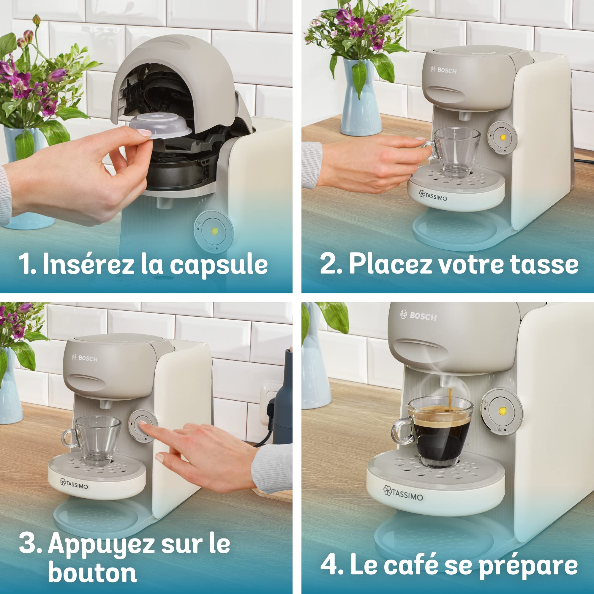 TASSIMO FINESSE, machine à café, IntensityBoost, INTELLIBREW, TAS16B3, Crème - Veritano Edition