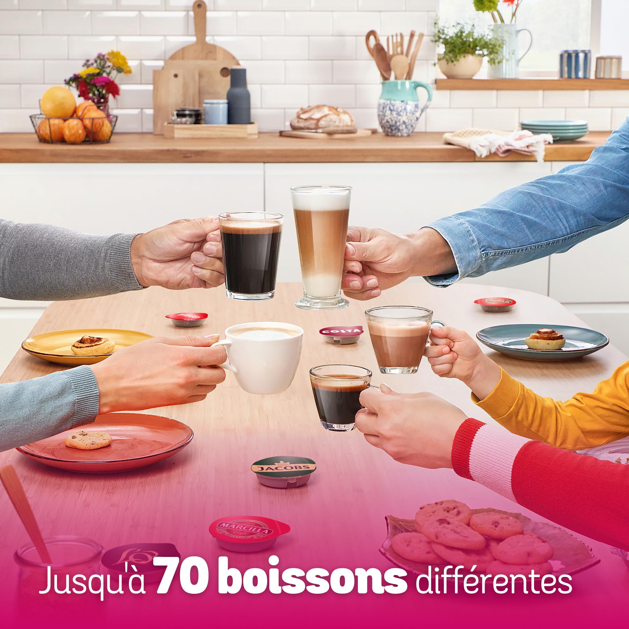Machine à café multi-boissons Tassimo Happy friendly, OneTouch, TAS103E, Rouge - Veritano Edition